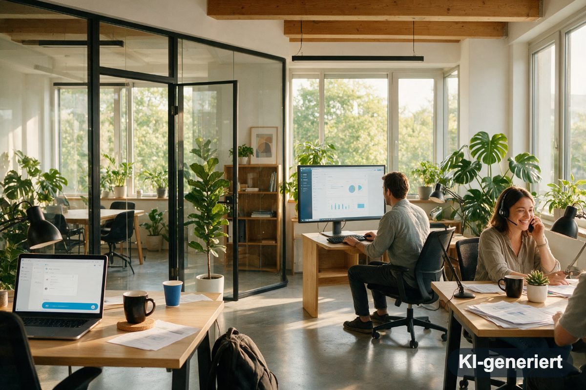 Kundenbetreuung und Office-Team im Büro in Eschborn (KI-generiertes Symbolbild)